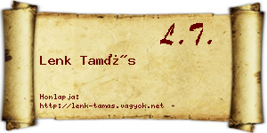 Lenk Tamás névjegykártya